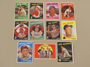 lot 7859 image: 1959 Topps Baseball Cards Lot of 11