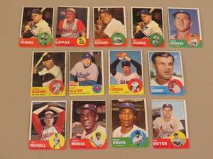 lot 7874 image: 1963 Topps Baseball Cards Lot of 13