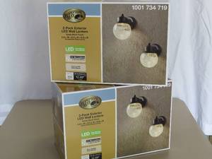 lot 7991 image: (2) 2-Pack Exterior LED Wall Lantern