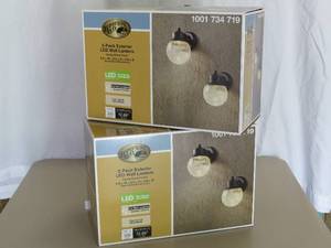 lot 7992 image: (2) 2-Pack Exterior LED Wall Lantern