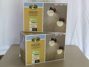 lot 7993 image: (2) 2-Pack Exterior LED Wall Lantern