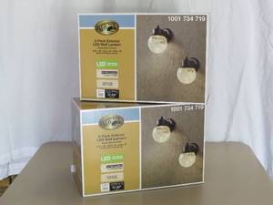 lot 7994 image: (2) 2-Pack Exterior LED Wall Lantern