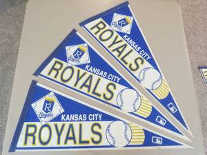 lot 7951 image: Lot of 3 Vintage Royals Wall Pennants