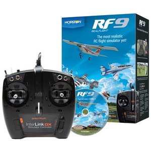 lot 1017 image: RealFlight 9 RF9 Radio Control RC Flight Simulator Software with Spektrum Interlink-DX Controller, RFL1100