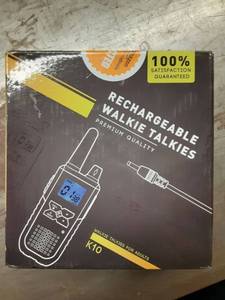 lot 1023 image: 3 Long Range Walkie Talkies Rechargeable for Adults - NOAA FRS GMRS UHF 2 Way Radios Walkie Talkies - CB Long-distance 2way Walkie Talkies with Earpiece Mic Weather Alert USB Cable Charger(K10 Colors)