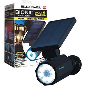 lot 1046 image: BellHowell 2963 Bionic Spotlight Solar Spot 25 Feet Motion Sensor, Sun Panels, Waterproof Frost Resistant Patio, Yard and Outdoor Lighting As Seen On TV, Black