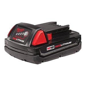 lot 1061 image: Milwaukee M18 48-11-1815 Compact 18V 1.5 Amp Hour Red Lithium Ion Battery w Onboard Fuel Gauge