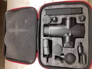 lot 1072 image: Carrying Case Massage Gun, ElecForU Deep Tissue Percussion Muscle Handheld Massager for Sore Muscle and Stiffness - Portable Cordless Super Quiet - 5 Speed with 6 Massage Heads (Black)
