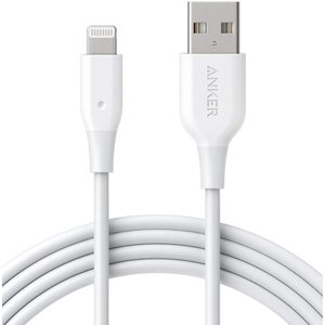 lot 1100 image: iPhone Charger, Anker Powerline Lightning to USB Cable, (6 ft MFi Certified), ChargingSync Lightning Cord Compatible with iPhone 11 ProXs MaxXRX  87  6S  6, iPad and More (Upgraded)