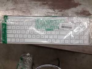 lot 1101 image: iClever BK10 Bluetooth Keyboard, Multi Device Keyboard Rechargeable Bluetooth 5.1 with Number Pad Ergonomic Design Full Size Stable Connection White Keyboard for iOS, Android, Windows
