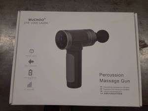 lot 1143 image: Muscle Massage Gun Handheld Percussion Massagers Back Leg Body Massage Deep Tissue Massager Gray