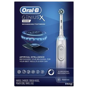 lot 1180 image: Oral-B GENIUS X Electric Toothbrush With 3 Oral-B Replacement Brush Heads & Toothbrush Case, White,1 Count