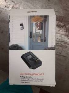lot 1185 image: Wasserstein Weatherproof Solar Charger Mount for Ring Video Doorbell 2 - Continuous Charging for Maximum Efficiency (Black)
