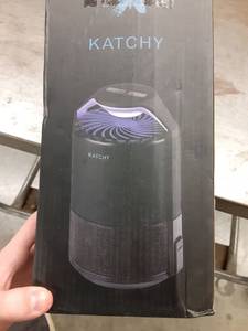 lot 1197 image: KATCHY Indoor Insect Trap Bug, Fruit Fly, Gnat, Mosquito Killer - UV Light, Fan, Sticky Glue Boards Trap Even The Tiniest Flying Bugs - No Zapper- (Black)