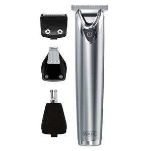 lot 1205 image: Wahl Stainless Steel Lithium Ion Beard and Nose Trimmer for Men, Hair Clippers, Detail Shaver, Rechargeable, All in One Mens Grooming Kit - Model 9818