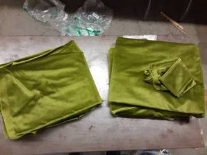 lot 1220 image: Cherry Home Super Soft Luxury Room Darkening Velvet Moss Green Thermal Blackout Curtain Panel Drapes Grommet Draperies Eyelet 52Wx72L inch Green Yellow,2 Panels