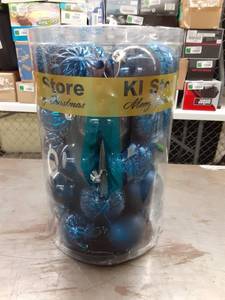 lot 1224 image: KI Store Christmas Balls Blue Shatterproof Christmas Tree Ball Ornaments Decorations for Xmas Trees Wedding Party Home Decor 2.36-Inch Hooks Included