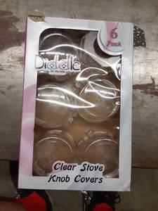lot 1243 image: Clear Stove Knob Safety Covers - 6-Pack - Protect Little Kids with A Child Proof Lock for OvenStove TopGas Range - BabyToddler Kitchen Safety Guard - Diddle