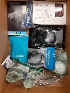lot 1279 image: Lot of Phones cases, charging cables, and other miscellaneous small cables