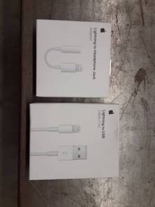 lot 1287 image: Apple Lightning to USB Cable (1 m) and Apple Lightning to Headphone Jack Adapter