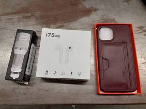 lot 1299 image: iPhone Case, TWS wireless earbuds, and TRANSPORT car light
