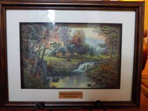 lot 1024 image: Thomas Kincade 3D Print of Mountain Retreat12 x 10