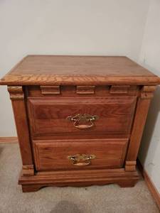 lot 2032 image: Webb 2 Drawer Nightstand with Brass Handles