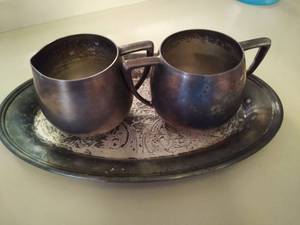 lot 6675 image: Silver Plated Cream and sugar Set