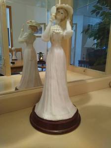 lot 6744 image: Victorian Lady with Mirror and Hat