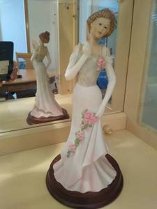 lot 6746 image: Victorian Lady With Fan And Fliral Dress