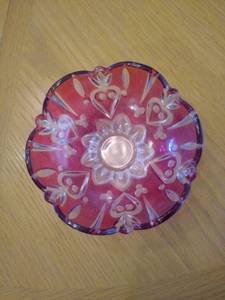lot 6749 image: Ruby Red Flash Dish
