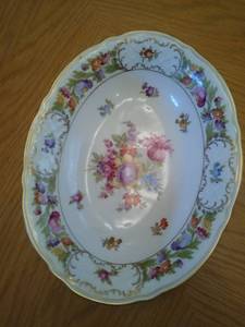 lot 6754 image: Empress Dresden Flowers Serving Bowl