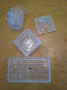 lot 6785 image: Lead Crystal Sugar and Cream Set