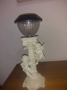 lot 8253 image: Decorative Solar Powered Molded Yard Light No Bulb
