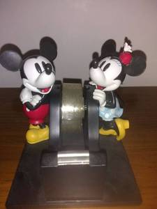 lot 8257 image: Mickey And Minnie Mouse Weighted Scotch Tape Dispenser