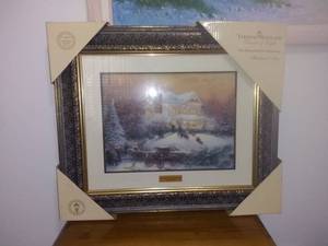 lot 8263 image: Thomas Kinkade Print, Victorian Christmas II -22x26