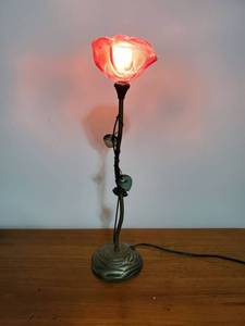 lot 8269 image: Brass Base Rose Light