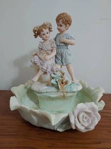lot 8284 image: Bird Fountain Two Children