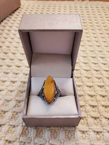 lot 5916 image: Bright Orange Yellow Stone Womens Ring