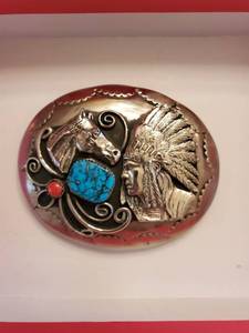 lot 5921 image: Native American Inspired Belt Buckle