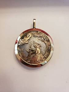 lot 5934 image: 12k Gold w Sterling Silver Base from Ortega Necklace Pendent