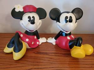 lot 5941 image: Mickey Mouse and Mini Mouse Piggy Banks&nbsp