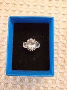 lot 5953 image: Sapphire Blue Sterling Silver Ring