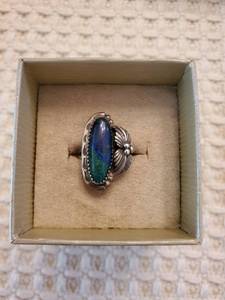 lot 5954 image: Turqoise and Cobalt Stone Sterling Silver Ring