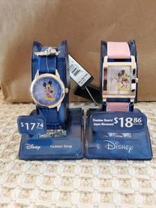 lot 5960 image: Lot of 2 Fashion Strap Mickey Mouse Watches