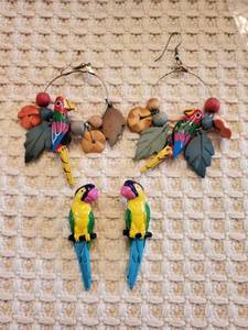 lot 5967 image: Lot of 2 Parrot and McCaw Earings