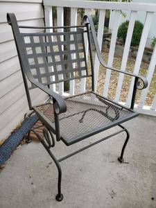 lot 350 image: Black Square Pattern Wrought Iron Rocker