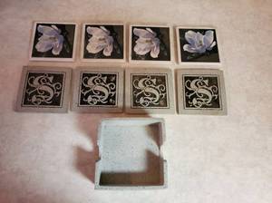 lot 7802 image: Lot of 2 Sets of Decorative Coasters