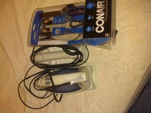 lot 7810 image: Lot Of 3 Household Items 2 Irons And 1 Curling Iron