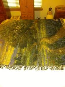 lot 7811 image: Manual Thomas Kinkade 50 x 60-Inch Tapestry Throw, Country Living